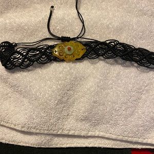 NWOT Natural jade adjustable choker necklace